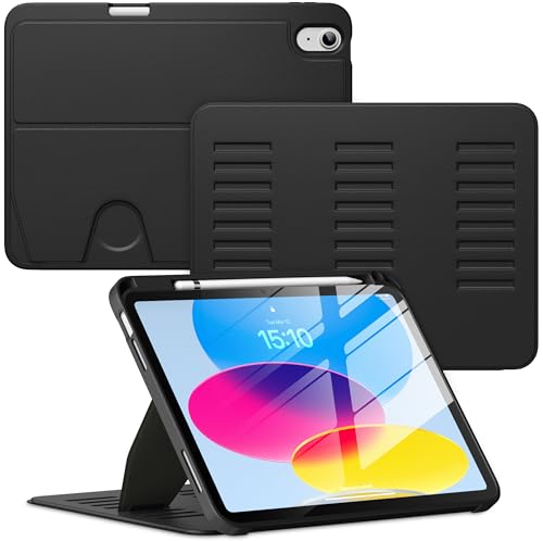 VIKESI iPad (A16) 11-inch 2025 and iPad 10th Generation 10.9-inch 2022 Case, Multiple Angles Magnetic Stand Cover, Black