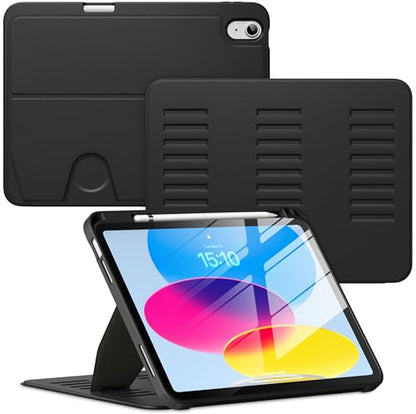 VIKESI iPad (A16) 11-inch 2025 and iPad 10th Generation 10.9-inch 2022 Case, Multiple Angles Magnetic Stand Cover, Black