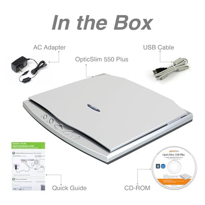 Plustek OS550 plus Flatbed Scanner - 1200 dpi - USB - A5 Document Scanner