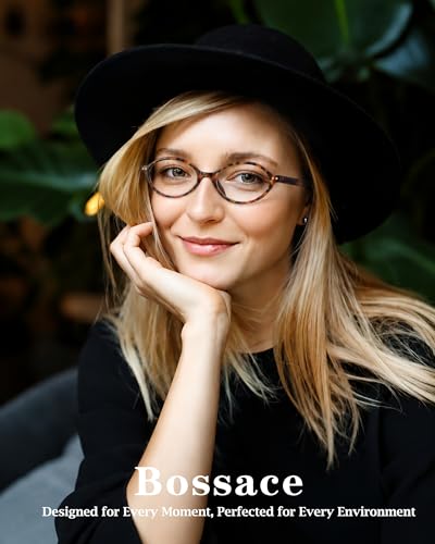 Bossace 2 Count BR301 Blue Light Blocking Glasses, Oval Shape, TR90 Frame, UV Protection, Anti-Glare, Lightweight