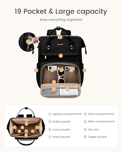 LOVEVOOK 15.6 inch Laptop Backpack Minimalist Black