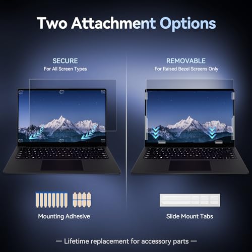 Protescreen 13.3 Inch Privacy Filter Compatible With Lenovo HP Dell Acer Asus, 16:9 Aspect Ratio, Matte Finish, Tempered Glass
