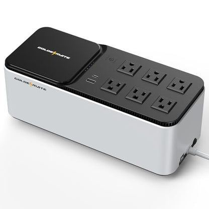 GOLDENMATE 600VA 360W UPS Battery Backup Model UPS-600VA-36BKA Compact Plastic