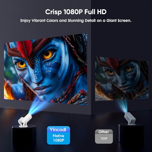 YINCODI Portable Projector X5-ATV 1920x1080 60Hz LCD Projector
