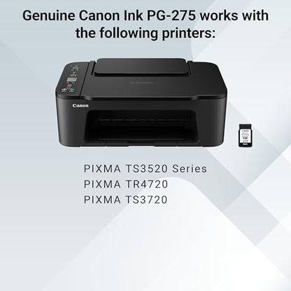 Canon PG-275 Genuine Black Ink Cartridge, Compatible with Canon PIXMA TR4720, TS3520, TS3720
