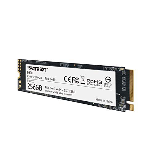 Patriot 256GB P300P256GM28 Internal Solid State Drive, NVMe, PCIe 3.0 x4, Black