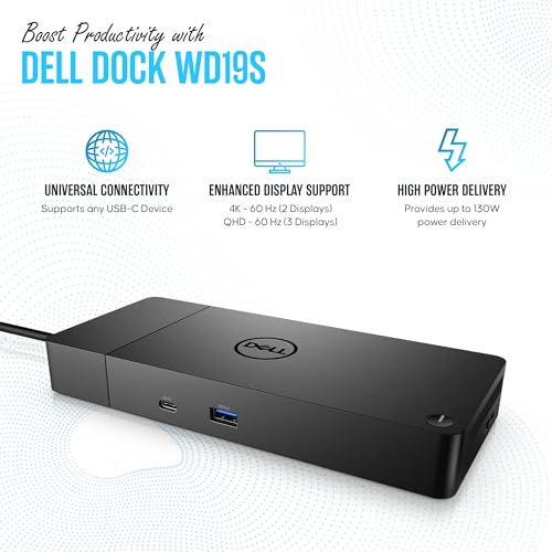 Koncept 180W WD19S Docking Station Ethernet, HDMI, USB - 8 Ports, Black