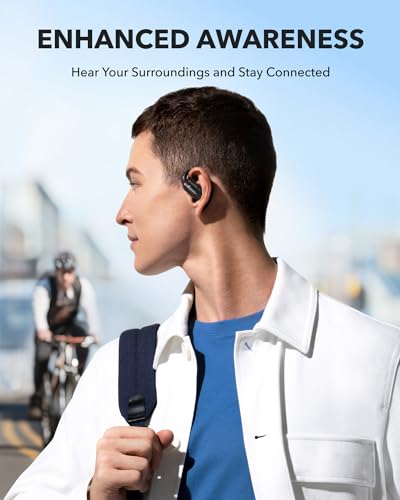 Soundcore A3873 Open-Ear Headphones, Wireless, Bluetooth 5.3, 12H Battery Life, IP55 Rating, Ergonomic Design