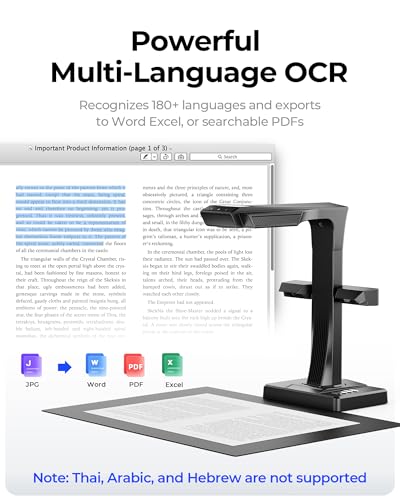 CZUR ET MAX 1.0 Count 38MP Book Scanner USB 7168*5376 CMOS Document