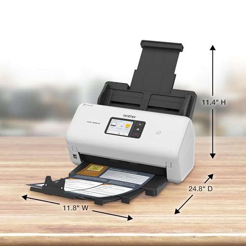 Brother ADS-3350W Document Scanner | 1200 x 1200 dpi | Ethernet, USB, Wi-Fi | Dual CIS Technology