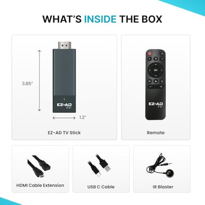 EZ-AD 4K TV Stick Digital Signage Player HDMI Wi-Fi Black