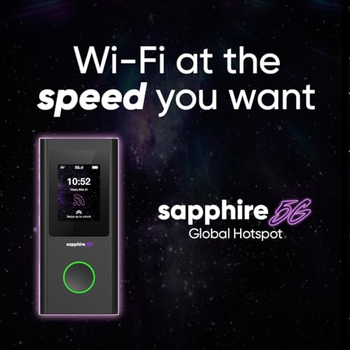 TravelWifi Sapphire 5G Mobile Hotspot WPS Tri-Band Wireless 802.11ax Connectivity Technology