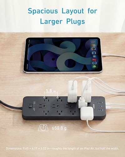 Anker 12 Outlet Power Strip A9192 120V Surge Protection and Fast Charging
