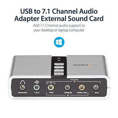 StarTech.com 7.1 USB External Sound Card ICUSBAUDIO7D