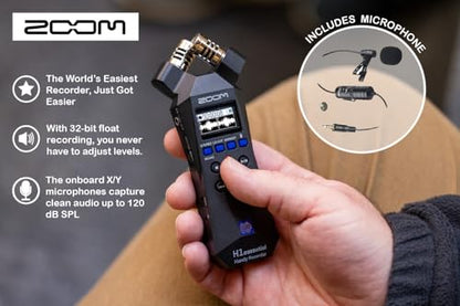 Zoom 1 TB ZH1E Bundle Mono 1/4-inch Audio Smartphone Recording Device