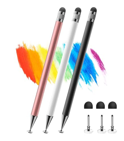 Kenkor 3 Count stylus YPB Black, Pink, White, Capacitive, Touch Screen Accessory