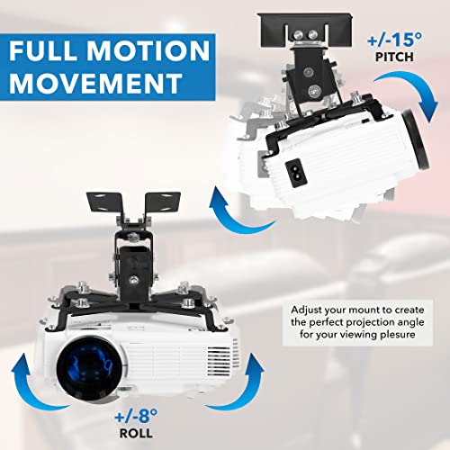 Mount-It! Projector Ceiling Mount 810164691118 Alloy Steel Black