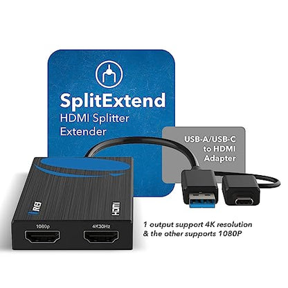 OREI 4 x 2 x 0.5 inches USBC2HDMI2 HDMI USB Type C Adapter 2 Ports