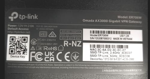 TP-Link ER706W Dual-Band Router 2402 Mbps 5000 Mbps Wi-Fi 802.11ax