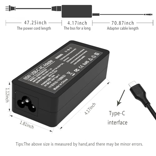 Yodzgaco 65W DZ65200325 USB Type C Laptop Power Adapter