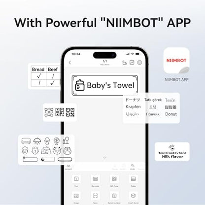 NIIMBOT 2 Inch SilverB1-0625-ZF Monochrome Thermal Portable Printer