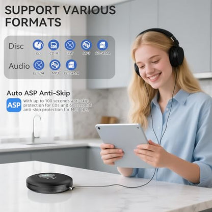 Gueray Portable CD Player 2402 2 Channel Auxiliary Audio CD Player