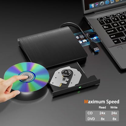 juwuoi Portable PT-A02 External CD/DVD Drive USB 3.0