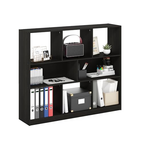 Furinno 8-Cube RL24345BEX Wall Mount Storage Organizer 150 lb Capacity, Dark Espresso
