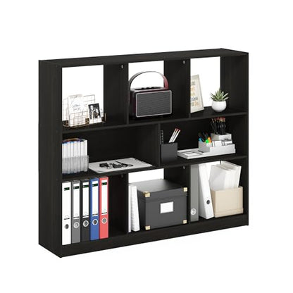 Furinno 8-Cube RL24345BEX Wall Mount Storage Organizer 150 lb Capacity, Dark Espresso