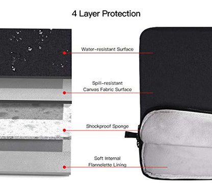 iKammo 14 Inch Laptop Sleeve Black Nylon Travel Pouch Waterproof Modern Soft