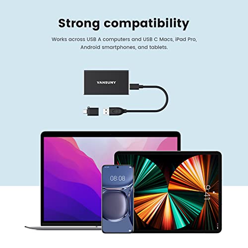 Vansuny 500GB Portable External Solid State Drive B082VZC5JN USB 3.0, 450MB/s Data Transfer