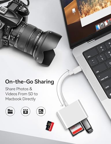 MujuDoler 3-in-1 USB Card Reader Model C4-C for SD/MicroSD with USB Type-A and USB Type-C Ports