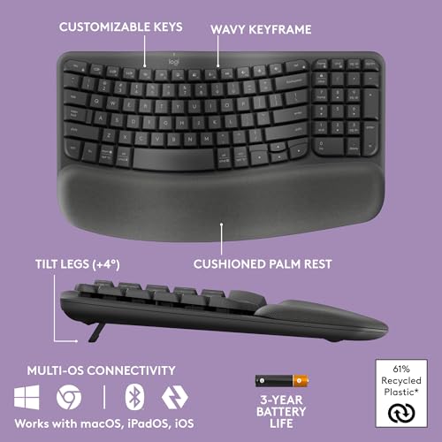 Logitech 14.8" x 8.62" x 1.18" 920-011898 USB Membrane Keyboard QWERTY Graphite