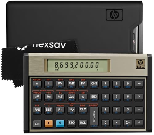 HP 12C Financial Calculator - Battery Powered - LCD Display - Black - Plastic Enclosure