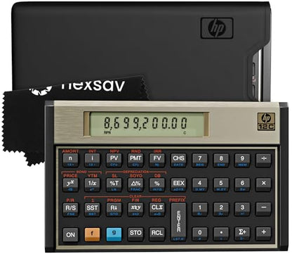 HP 12C Financial Calculator - Battery Powered - LCD Display - Black - Plastic Enclosure