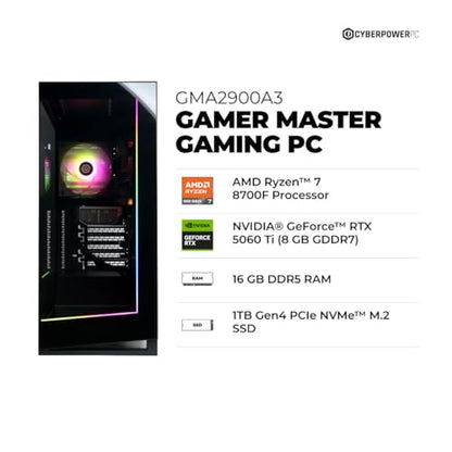 CyberPowerPC GMA2900A3 AMD Ryzen 7 8700F 4.1GHz 16GB DDR5 1TB SSD Windows 11 Home