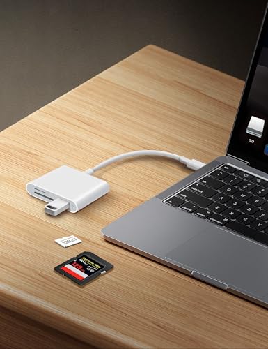 MujuDoler 3-in-1 USB Card Reader Model C4-C for SD/MicroSD with USB Type-A and USB Type-C Ports