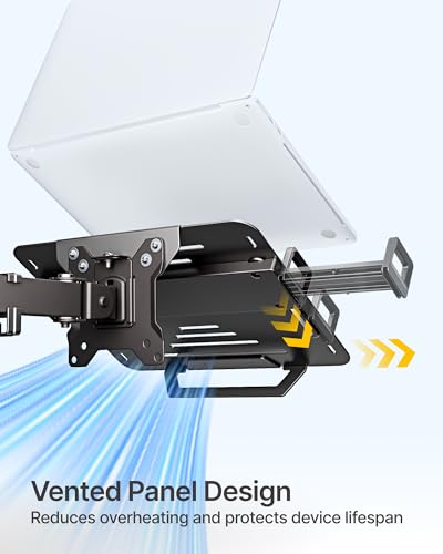 monTEK 12-18 Inch Laptop Tray - Heavy-Duty Steel Wall and Desk Mount, VESA 75x75/100x100