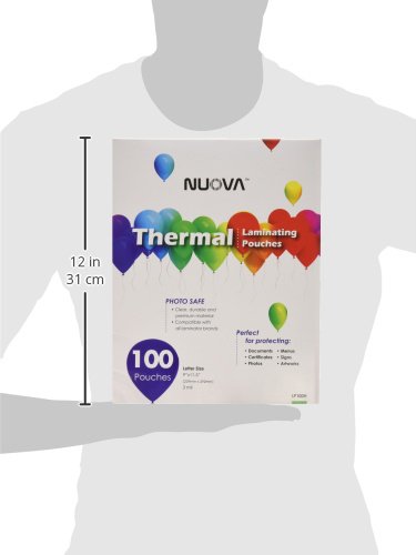 Nuova 9" x 11.5" Laminating Pouches Letter Size 100 Count Thermal 3 mil