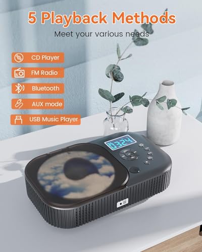 MONODEAL Portable CD318 12 Hours Bluetooth Portable CD Player