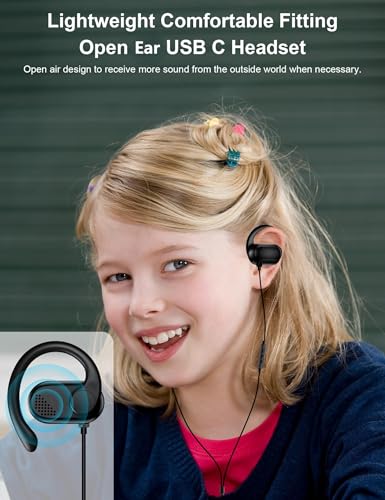TOPAUX CA00001 Over Ear USB Type C Headphones for School Use