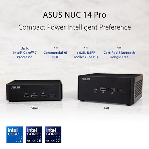 ASUS Mini PC NUC 14 Pro RNUC14RVHU70000UI 3840x2160 4K SSD Desktop