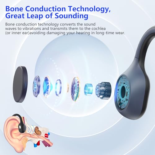 Hostena DG10 Open Ear Bluetooth Headphones Bone Conduction Noise Cancellation