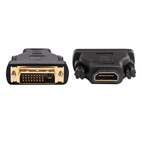 DTECH 5 x 5 x 0.5 inches CB0228 DVI to HDMI Adapter 4K 30Hz Matte Black
