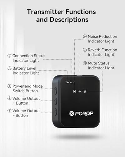 PQRQP Wireless Lavalier Microphone GT19 USB-C/3.5 mm Jack/Lightning Omnidirectional