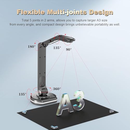 JOYUSING A3 V20TUS Document Camera 13MP 1080p 4K USB