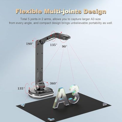 JOYUSING A3 V20TUS Document Camera 13MP 1080p 4K USB