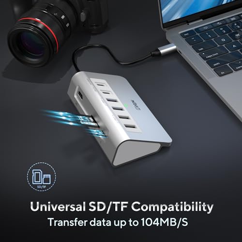 intpw 9-Port P9 USB C Hub Multiport Adapter with HDMI 4K@60Hz, 5Gbps USB 3.0, USB 2.0, SD/TF Card Reader, 100W PD, Aluminum Housing