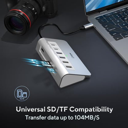 intpw 9-Port P9 USB C Hub Multiport Adapter with HDMI 4K@60Hz, 5Gbps USB 3.0, USB 2.0, SD/TF Card Reader, 100W PD, Aluminum Housing