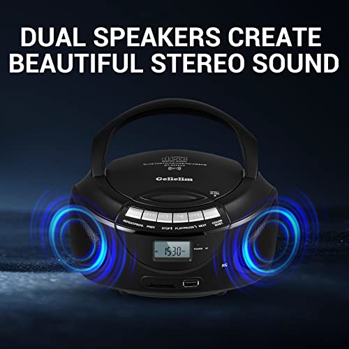 Gelielim 9.45 x 9 x 5.8 inches Bluetooth Portable CD Player US9228